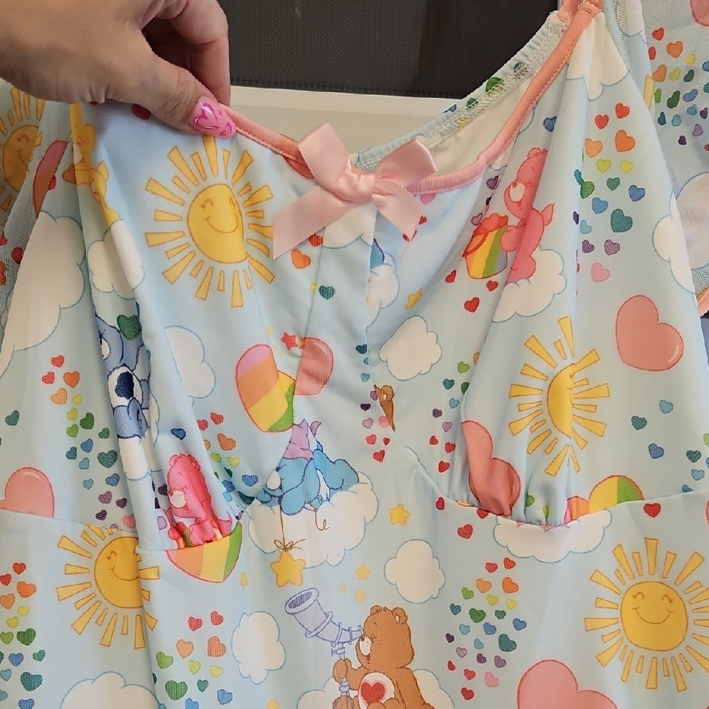 NWT 3X Colorful Care Bears Cartoon Print Dress - Picture 3 of 8